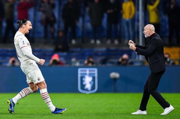Pioli esulta con Ibrahimovic (credit: Getty Images)