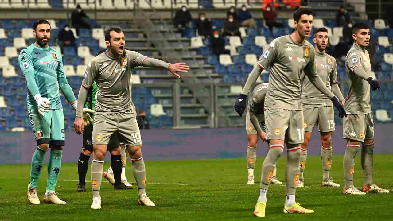 Genoa durante la partita contro il Sassuolo (Credit Foto Getty Images)