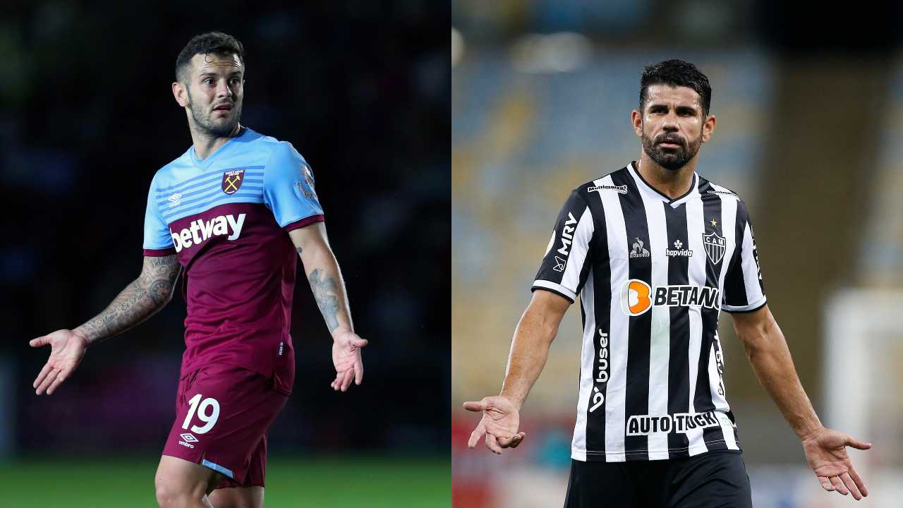 Wilshere e Diego Costa con le maglie di West Ham e Atletico Mineiro - credits: Getty Images. Il Calcio Magazine