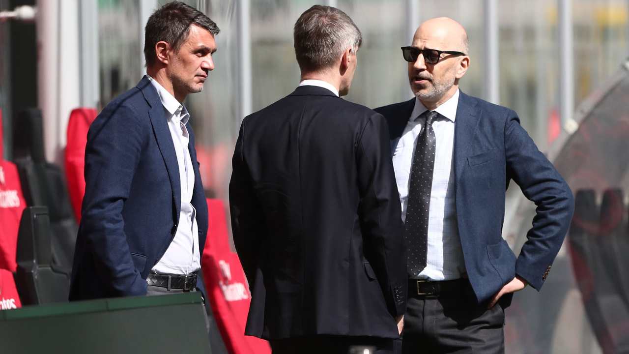 Maldini, Massara e Gazidis (credit: Getty Images)