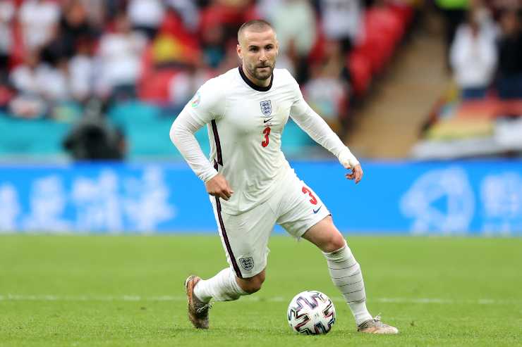 Luke Shaw, terzino sinistro del Manchester United e dell'Inghilterra (credit: Getty Images)