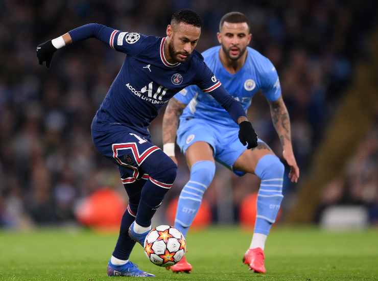 Neymar in azione con il PSG contro il Manchester City - credits: Getty Images. Il Calcio Magazine