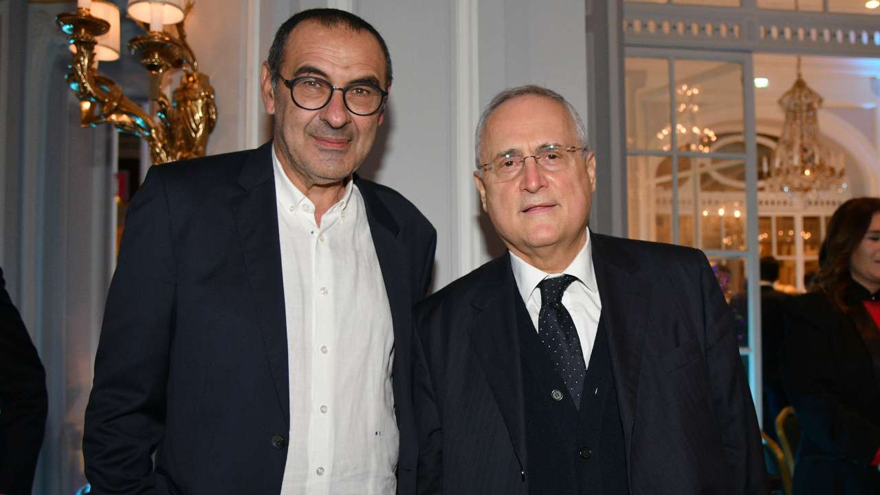 Maurizio Sarri e Claudio Lotito (credit: Getty Images)