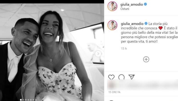 Giulia Amodio anello Stefano Senesi - IlCalcioMagazine