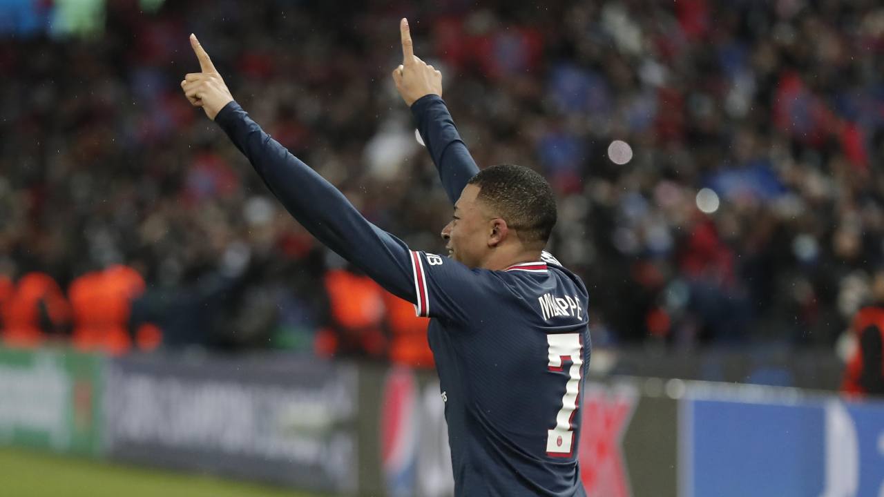 Kylian Mbappé, nell'esultanza del gol del PSG (credit: Ansa)