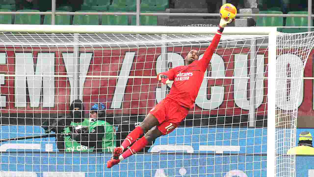 Mike Maignan, portiere del Milan- credits: Ansa Foto. Il Calcio Magazine