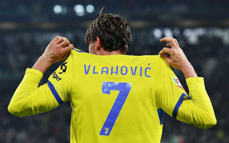 Dusan Vlahovic, attaccante della Juventus (credit: Ansa)