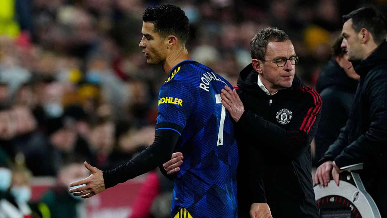 Cristiano Ronaldo arrabbiato con Rangnick per la sostituzione (credit: Ansa)