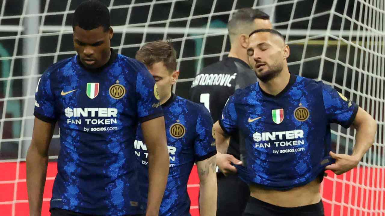 Giocatori dell'Inter dopo aver subito un gol (Credit Foto Ansa)