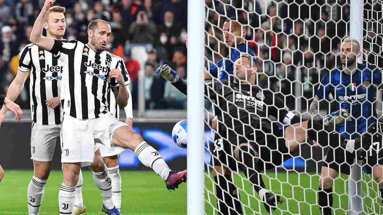 Giorgio Chiellini durante la partita contro l'Inter (Credit Foto Ansa)