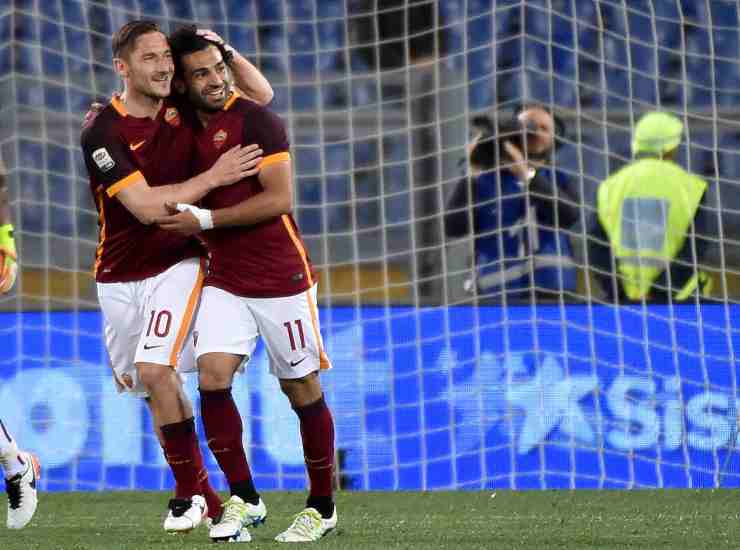 Salah e Totti - credits: Ansa Foto. Il Calcio Magazine