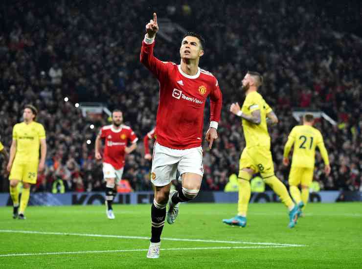 CR7 comemora com a United - Créditos: Ansa Photo.  A revista futebol