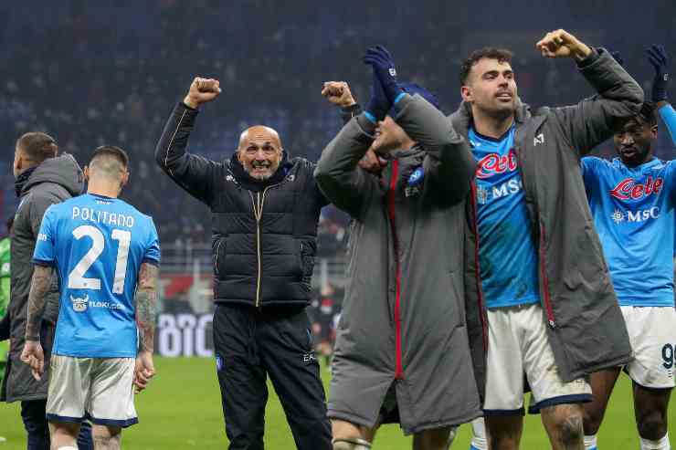 Luciano Spalletti esulta con la squadra (credit: Ansa)