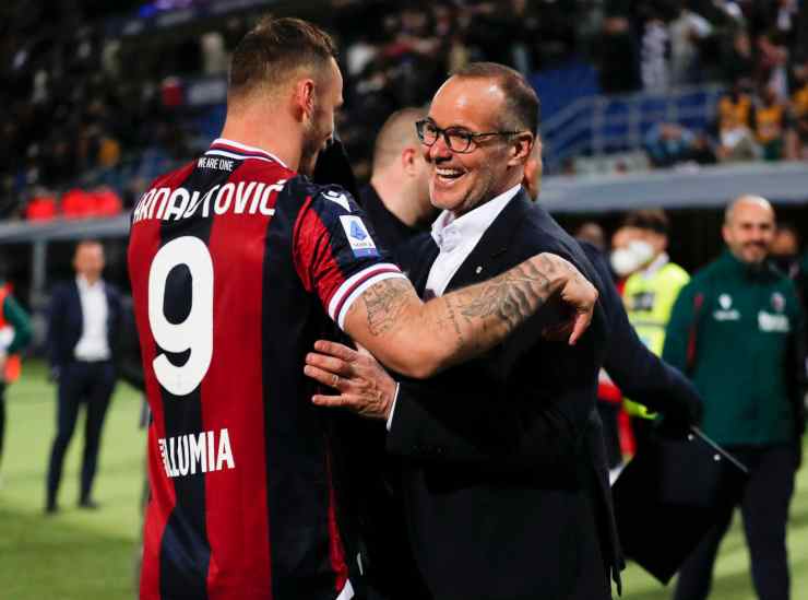 Il presidente Saputo con Marko Arnautovic (credit: Ansa)