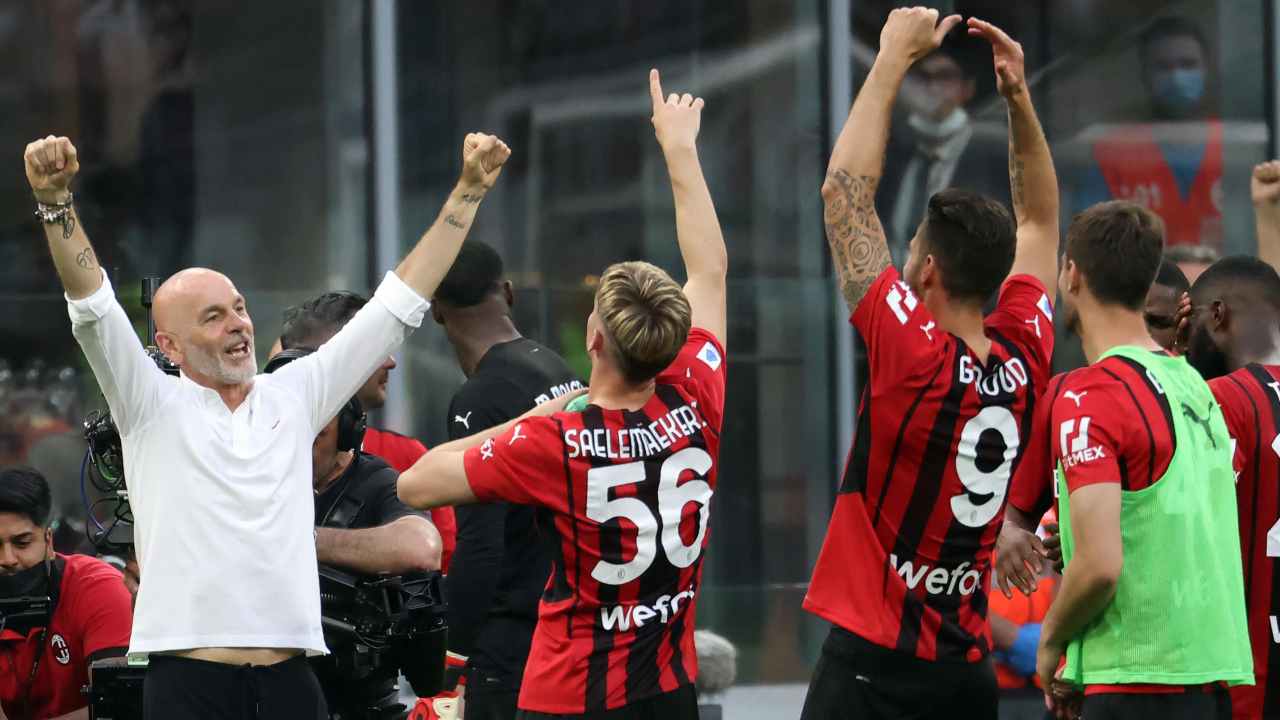 Milan esulta al termine della partita (Credit Foto Ansa)