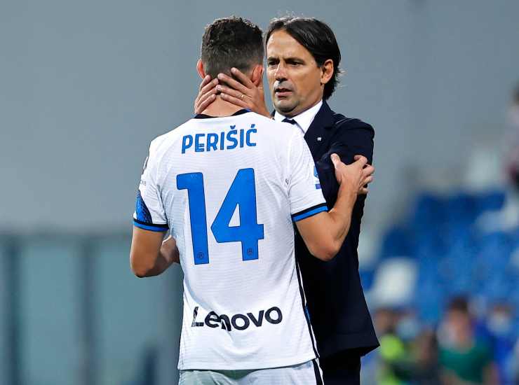 Perisic e Simone Inzaghi (credit: Ansa)