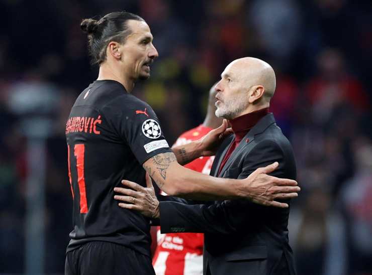 Ibrahimovic e Pioli (credit: Ansa)