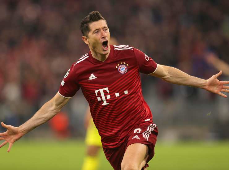 Lewandowski festeggia con il Bayern Monaco - credits: Ansa Foto. Il Calcio Magazine