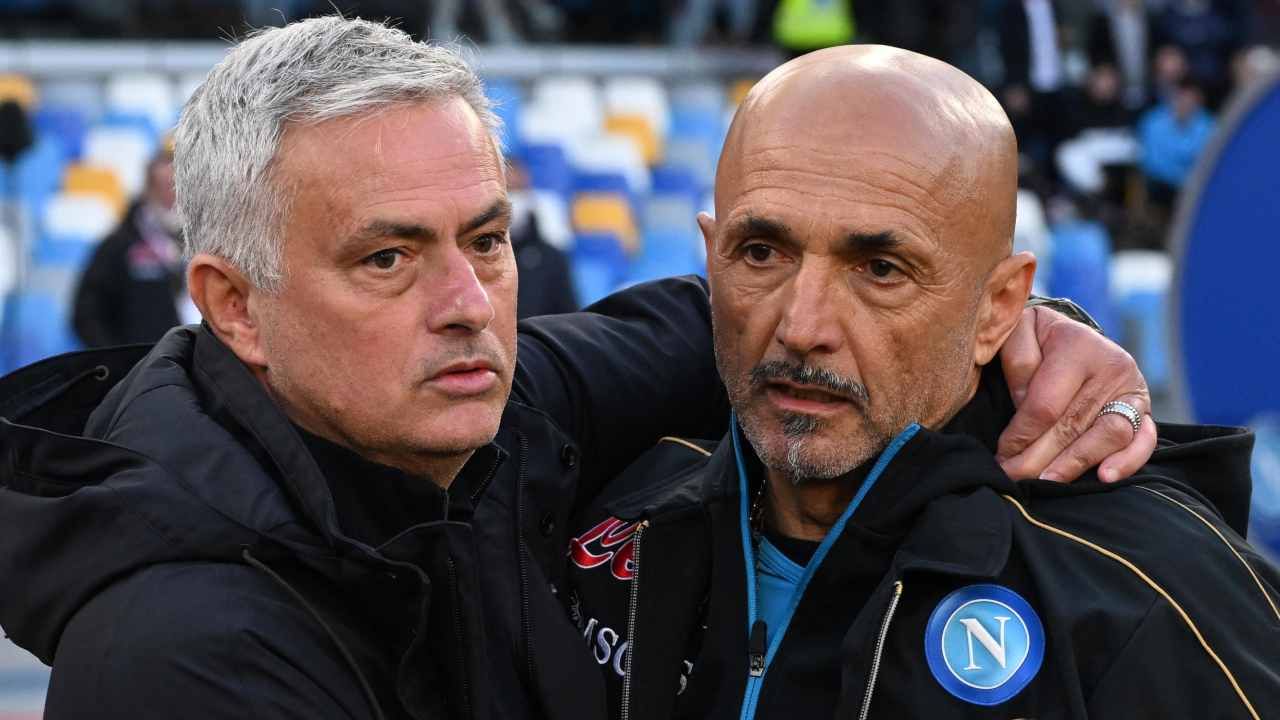 Mourinho e Spalletti, tecnici di Roma e Napoli - credits: Ansa Foto. Il Calcio Magazine