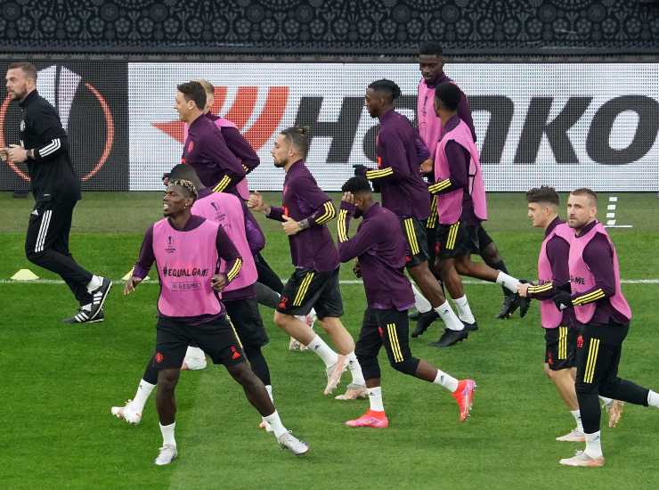 Manchester United in allenamento (Credit Foto Ansa)