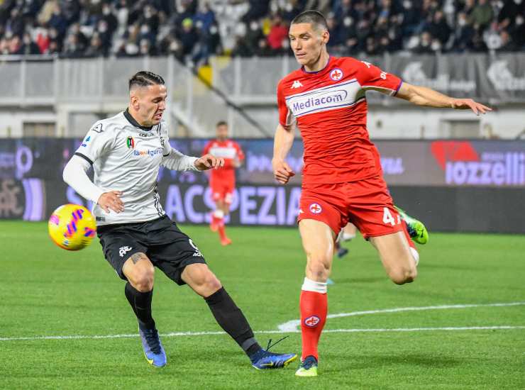 Milenkovic in azione contro Lo Spezia (Credit Foto Ansa)