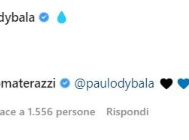 Il commento social di Materazzi [Credit: Instagram] - Il Calcio Magazine