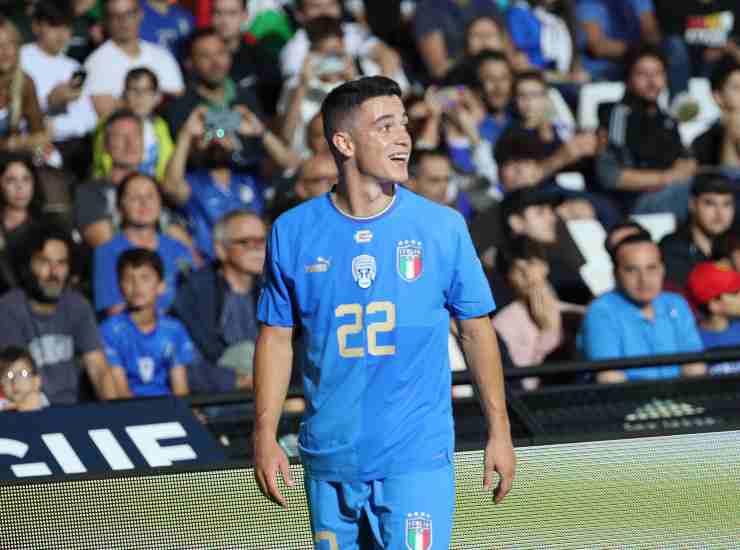 Raspadori con la maglia della Nazionale - credits: Ansa Foto. Il Calcio Magazine