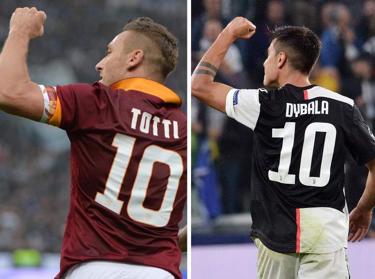 Francesco Totti e Paulo Dybala (Credit Foto Ansa)